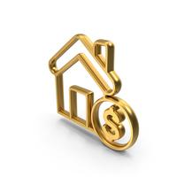House Price Gold Symbol PNG & PSD Images