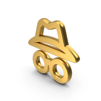 Incognito Window Gold Symbol PNG & PSD Images