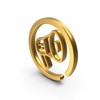 Megaphone Gold Symbol PNG & PSD Images