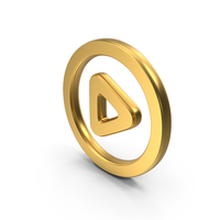 Play Button Gold Symbol PNG & PSD Images