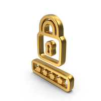 Security Password Gold Symbol PNG & PSD Images