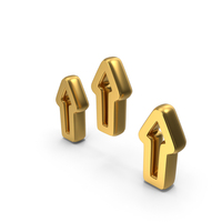 Triple Arrow Gold Symbol PNG & PSD Images