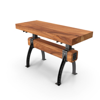 Butcher Block Post and Beam Island Table PNG & PSD Images