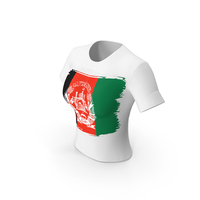 Afghanistan Country Flag Paint On T Shirt Women PNG & PSD Images