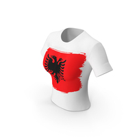 Albania Country Flag Paint On T Shirt Women PNG & PSD Images