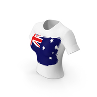 Australia Country Flag Paint On T Shirt Women PNG & PSD Images