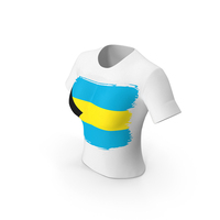 Bahamas Country Flag Paint On T Shirt Women PNG & PSD Images