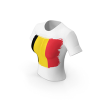 Belgium Country Flag Paint On T Shirt Women PNG & PSD Images