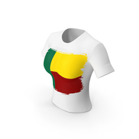Benin Country Flag Paint On T Shirt Women PNG & PSD Images