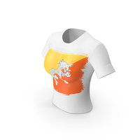 Bhutan Country Flag Paint On T Shirt Women PNG & PSD Images
