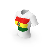 Bolivia Country Flag Paint On T Shirt Women PNG & PSD Images