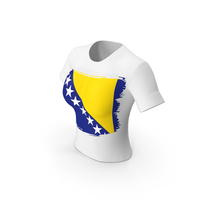 Bosnia Country Flag Paint On T Shirt Women PNG & PSD Images