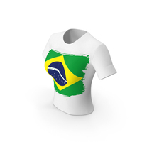 Brazil Country Flag Paint On T Shirt Women PNG & PSD Images