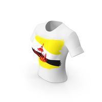 Brunei Country Flag Paint On T Shirt Women PNG & PSD Images