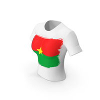 Burkina Country Flag Paint On T Shirt Women PNG & PSD Images