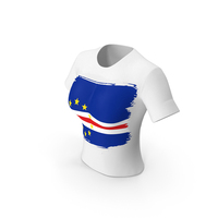Cabo Verde Country Flag Paint On T Shirt Women PNG & PSD Images