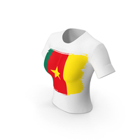 Cameroon Country Flag Paint On T Shirt Women PNG & PSD Images