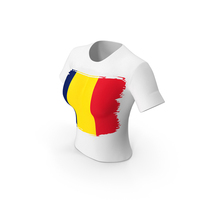 Chad Country Flag Paint On T Shirt Women PNG & PSD Images