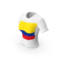 Colombia Country Flag Paint On T Shirt Women PNG & PSD Images