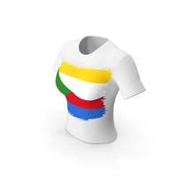 Comoros Country Flag Paint On T Shirt Women PNG & PSD Images