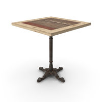 Cast Iron and Larch Restaurant Table Square PNG & PSD Images