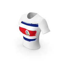 Costa Rica Country Flag Paint On T Shirt Women PNG & PSD Images