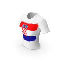 Croatia Country Flag Paint On T Shirt Women PNG & PSD Images