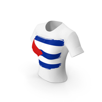 Cuba Country Flag Paint On T Shirt Women PNG & PSD Images