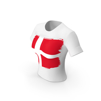 Denmark Country Flag Paint On T Shirt Women PNG & PSD Images