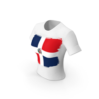 Dominican Republic Country Flag Paint On T Shirt Women PNG & PSD Images