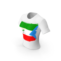 Equatorial Guinea Country Flag Paint On T Shirt Women PNG & PSD Images