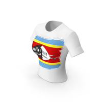 Eswatini Country Flag Paint On T Shirt Women PNG & PSD Images