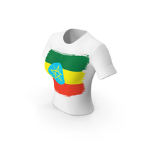 Ethiopia Country Flag Paint On T Shirt Women PNG & PSD Images