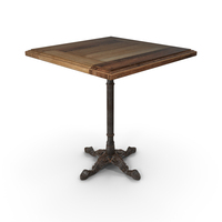 Cast Iron And Oak Restaurant Table Square PNG & PSD Images