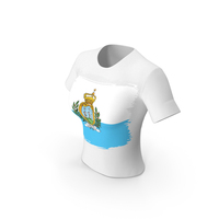 few San Marino Europe Country Flag Paint On T Shirt Women PNG & PSD Images