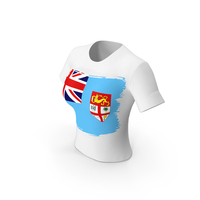 Fiji Country Flag Paint On T Shirt Women PNG & PSD Images