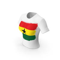 Ghana Country Flag Paint On T Shirt Women PNG & PSD Images
