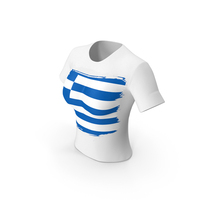 Greece Country Flag Paint On T Shirt Women PNG & PSD Images
