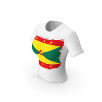 Grenada Country Flag Paint On T Shirt Women PNG & PSD Images