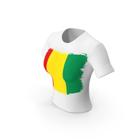 Guinea Country Flag Paint On T Shirt Women PNG & PSD Images