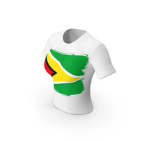 Guyana Country Flag Paint On T Shirt Women PNG & PSD Images