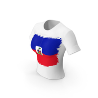 Haiti Country Flag Paint On T Shirt Women PNG & PSD Images