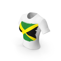 Jamaica Country Flag Paint On T Shirt Women PNG & PSD Images