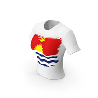 Kiribati Country Flag Paint On T Shirt Women PNG & PSD Images