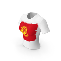 Kyrgyzstan Country Flag Paint On T Shirt Women PNG & PSD Images
