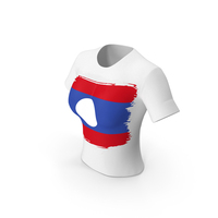 Laos Country Flag Paint On T Shirt Women PNG & PSD Images
