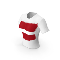 Latvia Country Flag Paint On T Shirt Women PNG & PSD Images