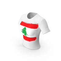 Lebanon Country Flag Paint On T Shirt Women PNG & PSD Images