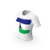 Lesotho Country Flag Paint On T Shirt Women PNG & PSD Images
