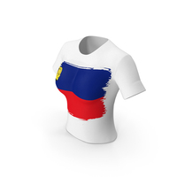 Liechtenstein Country Flag Paint On T Shirt Women PNG & PSD Images